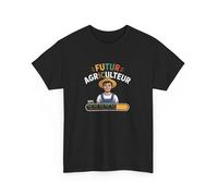 T-shirt Noir Futur Agriculteur Garçon - Tee Shirt Métier - Design Coloré et Ludique S à 3XL : Couleur - Black, Taille - M XXXL
