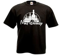 T-Shirt Noir Malt Whiskey - Humour Parodie Walt Disney Whisky Bourbon Alcool (L)