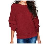 T-shirt noir pour femme - Chemisier décontracté tendance - Top à paillettes - Costume pour femme, rouge, M