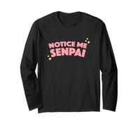 T-Shirt « Notice Me Senpai » avec Inscription « I Hope Senpai Will Notice Me » Manche Longue