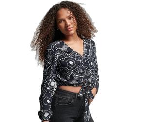 T-shirt nouÃ© sur le devant femme Superdry Vintage Noir S