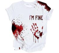 T-Shirt Nuit Femme T Shirt Sèche-Rapide Vampire Costume Tee Halloween Crop Été Tshirt Bio Respirable Sexy Col Ras du Cou Imprimé Shopping Décontracté Déguisement Vintage Motifs Tropicaux