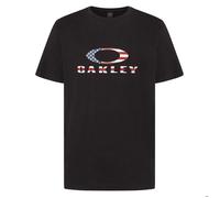 Oakley Men's O Bark 2.0 Short Sleeve Shirt, Black/American Flag, Large