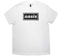 T-shirt Oasis manches courtes homme, col ras du cou, coton, logo Decca, blanc