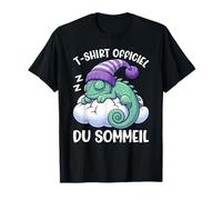 T-Shirt Officiel du Sommeil Caméléon Pyjama Nuit Sieste T-Shirt