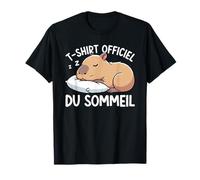 T-Shirt Officiel du Sommeil Capybara Pyjama Nuit Dormeur T-Shirt