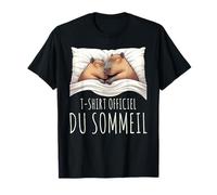 T-Shirt Officiel du Sommeil Capybara Pyjama Nuit Dormeur T-Shirt