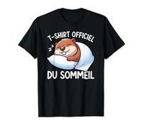 T-Shirt Officiel du Sommeil Castor Sieste Pyjama Nuit T-Shirt