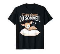T-Shirt Officiel du Sommeil Cerf Pyjama Nuit Paresse Humour T-Shirt