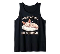 T-Shirt Officiel du Sommeil Chat Sphynx Lève Tard Débardeur