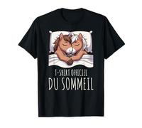 T-Shirt Officiel du Sommeil Cheval Pyjama Nuit Dormeur T-Shirt