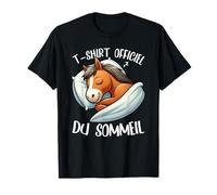 T-Shirt Officiel du Sommeil Cheval Pyjama Nuit Relax T-Shirt