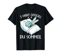 T-Shirt Officiel du Sommeil Libellule Humour Coucher Pyjama T-Shirt