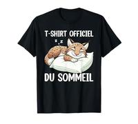 T-Shirt Officiel du Sommeil Lynx Nuit Détente Tranquille T-Shirt