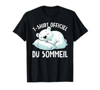 T-Shirt Officiel du Sommeil Ours Polaire Pyjama de Sommeil T-Shirt