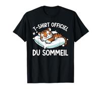 T-Shirt Officiel du Sommeil Tigre Nuit Pyjama Officiel T-Shirt