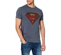 T-Shirt Officiel Superman pour Homme - héros DC Comics | Graphiquetendance Cadeau Geek Coton Confortable idée Cadeau pour Les Fans de superhéros,Blue,Large