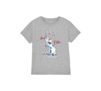 T-shirt olaf coton la reine des neiges love is in the air gris chiné 3/4A