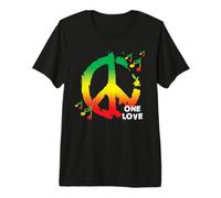 T-Shirt One Love Rasta Reggae Music Peace Sign Rastafari Roots T-Shirt Haut de Gamme