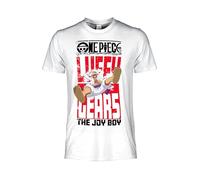 T-shirt One Piece Chapeau de Paille Luffy Gear - Adulte Unisexe Blanc (L)