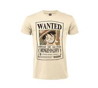T-Shirt One Piece Chapeau de Paille Recherché Modèle Recherché. Manches Courtes. 100% Coton. Unisexe. Disponible en différents modèles. Tailles de l'adulte au garçon. (Monkey D. Luffy, XXL)