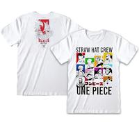 T-shirt One Piece pour homme officiel - One Piece T Shirt Anime Gadget - T-shirt Anime blanc chapeau de paille Luffy - T-shirt Manga adulte garçon, Blanc, L