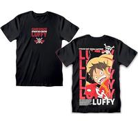 T-shirt One Piece pour homme officiel - One Piece T Shirt Anime Gadget - T-shirt Anime noir chapeau de paille Luffy - T-shirt Manga adulte garçon, Noir , XL