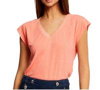 Morgan T-shirt manches courtes col en V Orange