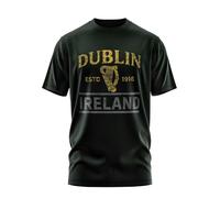 T-shirt original Dublin Irlande | T-shirt graphique du patrimoine irlandais | T-shirt Shamrock celtique | Vêtements souvenirs d'Irlande | Cadeau irlandais authentique pour homme et femme, vert, M