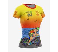 T-shirt Otso Time manche courte jaune pur orange femme - L