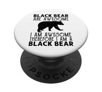 T-Shirt Ours Noir drôle Américain Lover Animal PopSockets PopGrip Adhésif