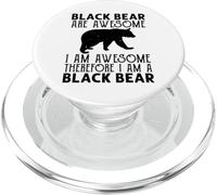 T-Shirt Ours Noir drôle Américain Lover Animal PopSockets PopGrip pour MagSafe