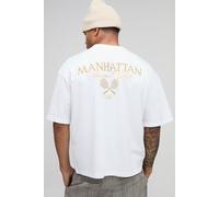 T-shirt oversize à broderie Manhattan homme - blanc - L, blanc