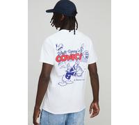 T-shirt oversize à col montant et imprimé Disney Donald Duck homme - blanc - S, blanc