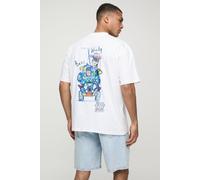 T-shirt oversize à col montant et imprimé Disney homme - blanc - L, blanc