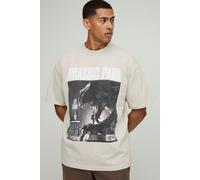 T-shirt oversize à col montant et imprimé Jurassic Park homme - pierre - XS, pierre