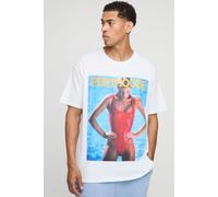 T-shirt oversize à col montant et imprimé Penthouse homme - blanc - XS, blanc