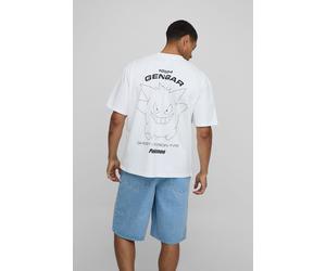 T-shirt oversize à col montant et imprimé Pokémon homme - blanc - S, blanc