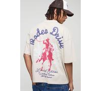 T-shirt oversize à col montant et imprimé Rodeo Drive homme - pierre - L, pierre