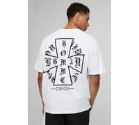 T-shirt oversize à imprimé croisé homme - blanc - XS, blanc
