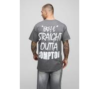 T-shirt oversize à imprimé Eazy-E homme - gris - S, gris