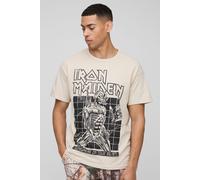 T-shirt oversize à imprimé Iron Maiden homme - beige - XS, beige