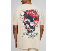 T-shirt oversize à imprimé oiseau homme - beige - S, beige