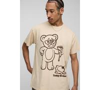 T-shirt oversize à imprimé ours en peluche homme - beige - XS, beige