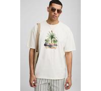T-shirt oversize à imprimé palmier homme - ecru - XS, ecru