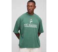 T-shirt oversize à slogan NYC homme - vert - XS, vert