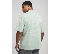 T-shirt oversize à slogan NYC homme - vert - XS, vert
