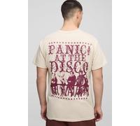 T-shirt oversize à slogan Panic At The Disco homme - beige - XS, beige