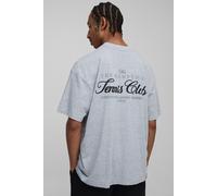 T-shirt oversize à slogan Tennis Club homme - gris - XS, gris