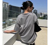 T-shirt oversize avec slogan graphique, épaule tombante "CHÉRIR L'EFFET DU TEMPS RÊVE" L,M,S,XL,XSSloganÉtoffe